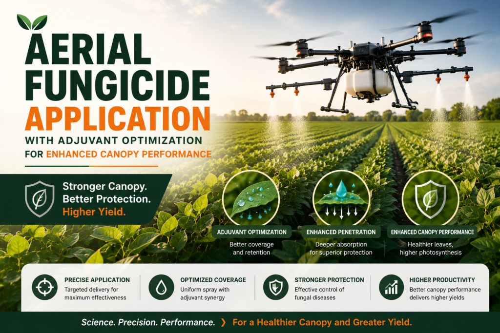 Aerial Fungicide Application with Adjuvant Optimization for Enhanced Canopy Performance